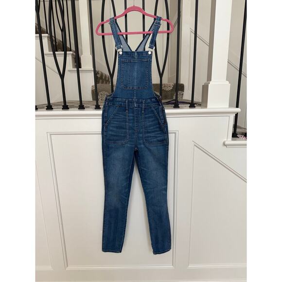 Madewell Women's Lorton Wash Denim Stovepipe Overalls Size Medium Tall - Picture 4 of 7